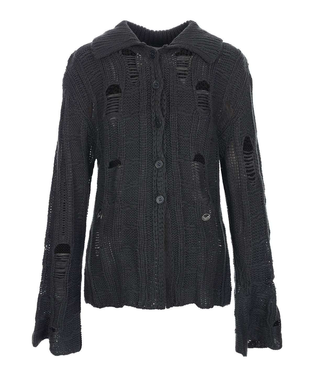 라라폭스(LALAFOX) KNIT COLLAR CARDIGAN CHARCOAL BQ4KG004