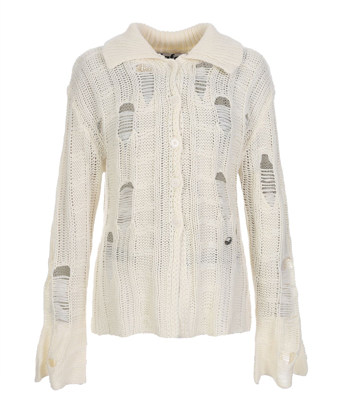 라라폭스(LALAFOX) KNIT COLLAR CARDIGAN IVORY 카라 니트 가디건  BQ4KG003