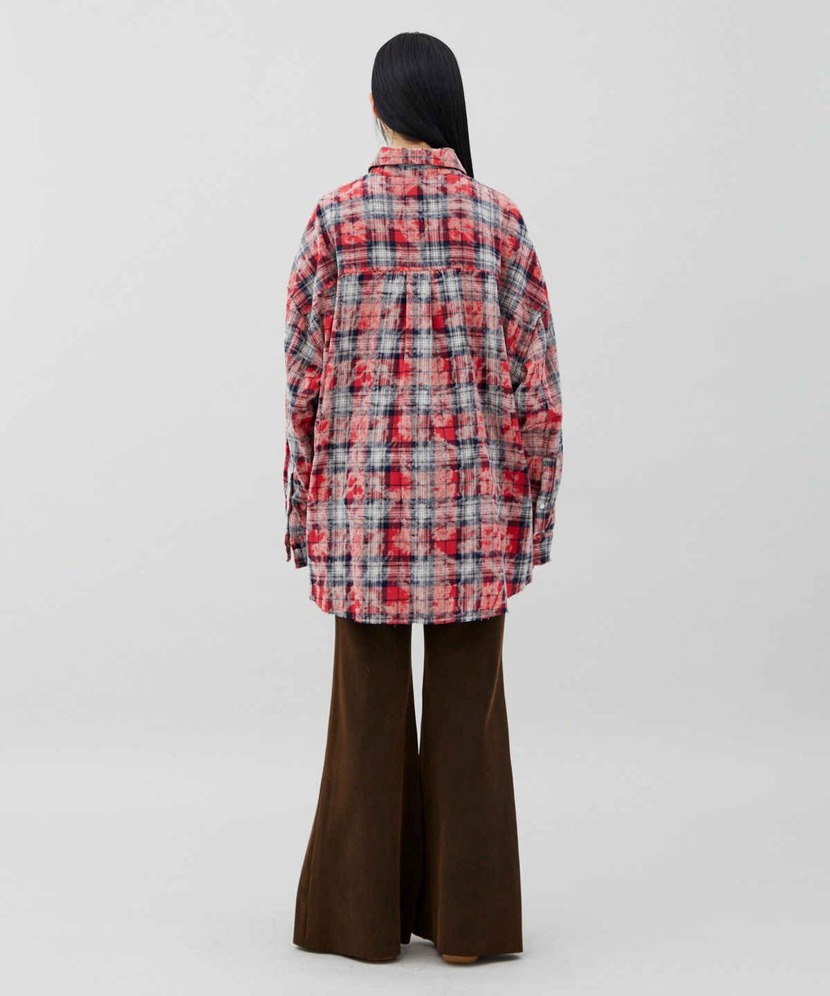 라라폭스(LALAFOX) CHECK OVERSIZED SHIRT RED BQ4CB002