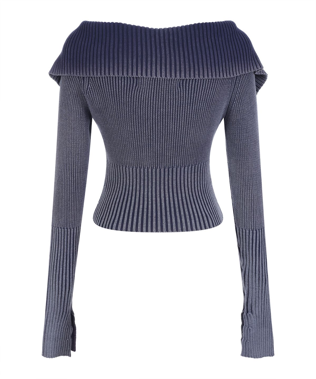 라라폭스(LALAFOX) KNIT OFF-SHOULDER ZIPPER CARDIGAN BLUE BQ4KG001