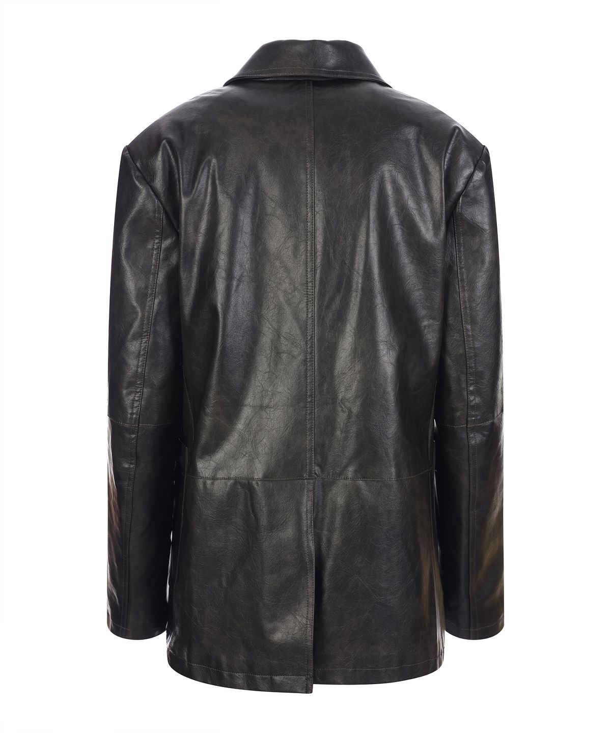 라라폭스(LALAFOX) OVERSIZED FAKE LEATHER BLAZER JACKET BLACK BQ4LJ001