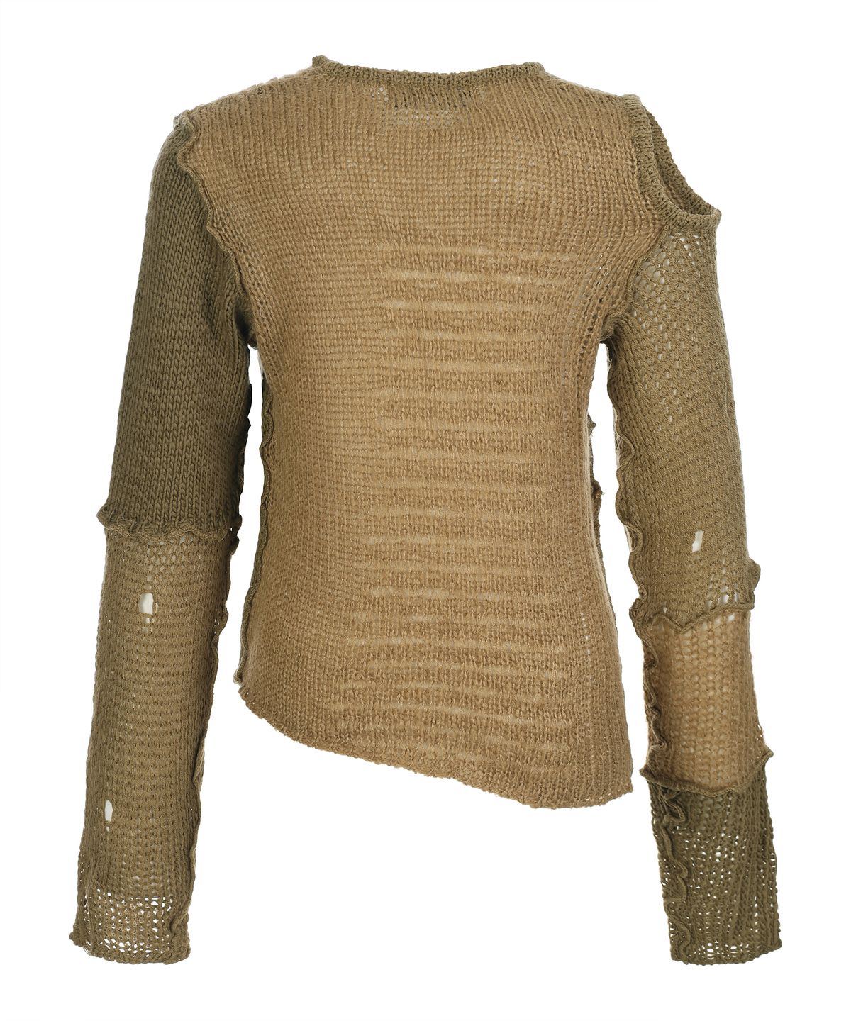 라라폭스(LALAFOX) KNIT UNBALANCE SHOULDER SLIT T-SHIRT BEIGE BQ4KL004