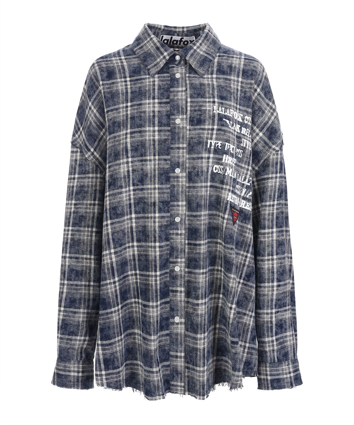 라라폭스(LALAFOX) CHECK OVERSIZED SHIRT 오버사이즈 체크 셔츠 BLUE BQ4CB001