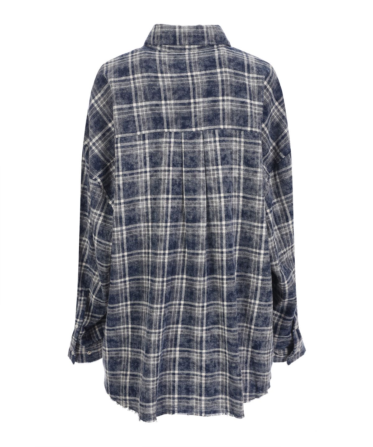 라라폭스(LALAFOX) CHECK OVERSIZED SHIRT 오버사이즈 체크 셔츠 BLUE BQ4CB001