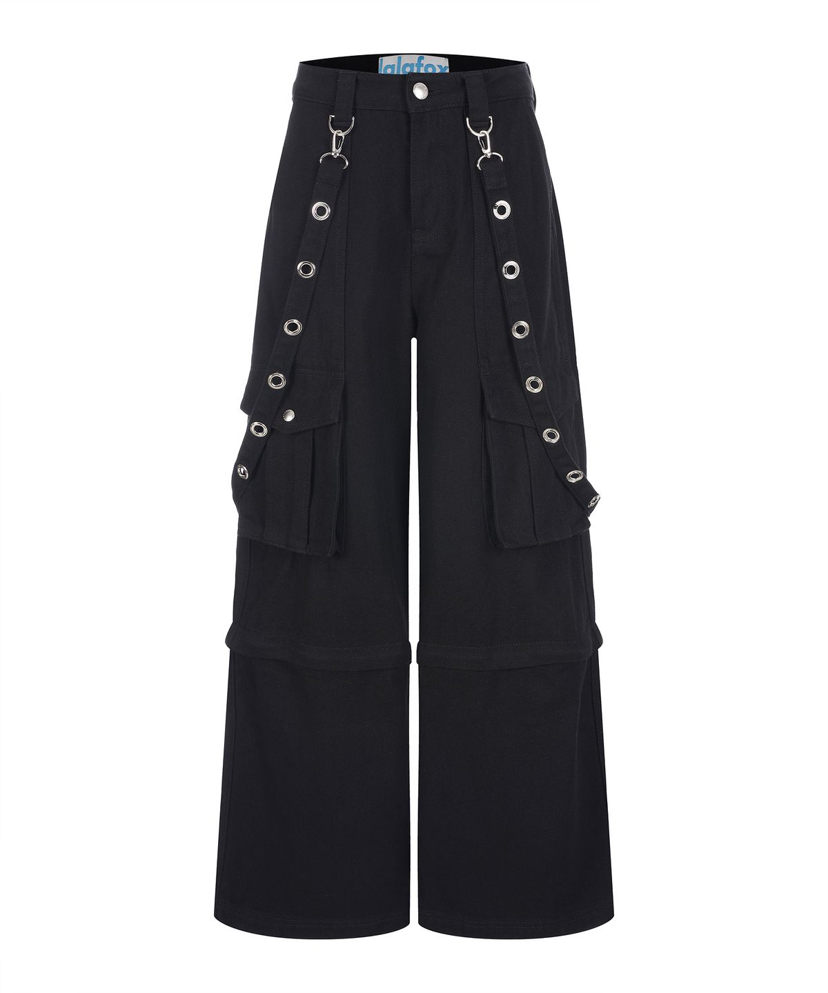 라라폭스(LALAFOX) STRAP POCKET PANTS 포켓 바지 BLACK BQ4DP003
