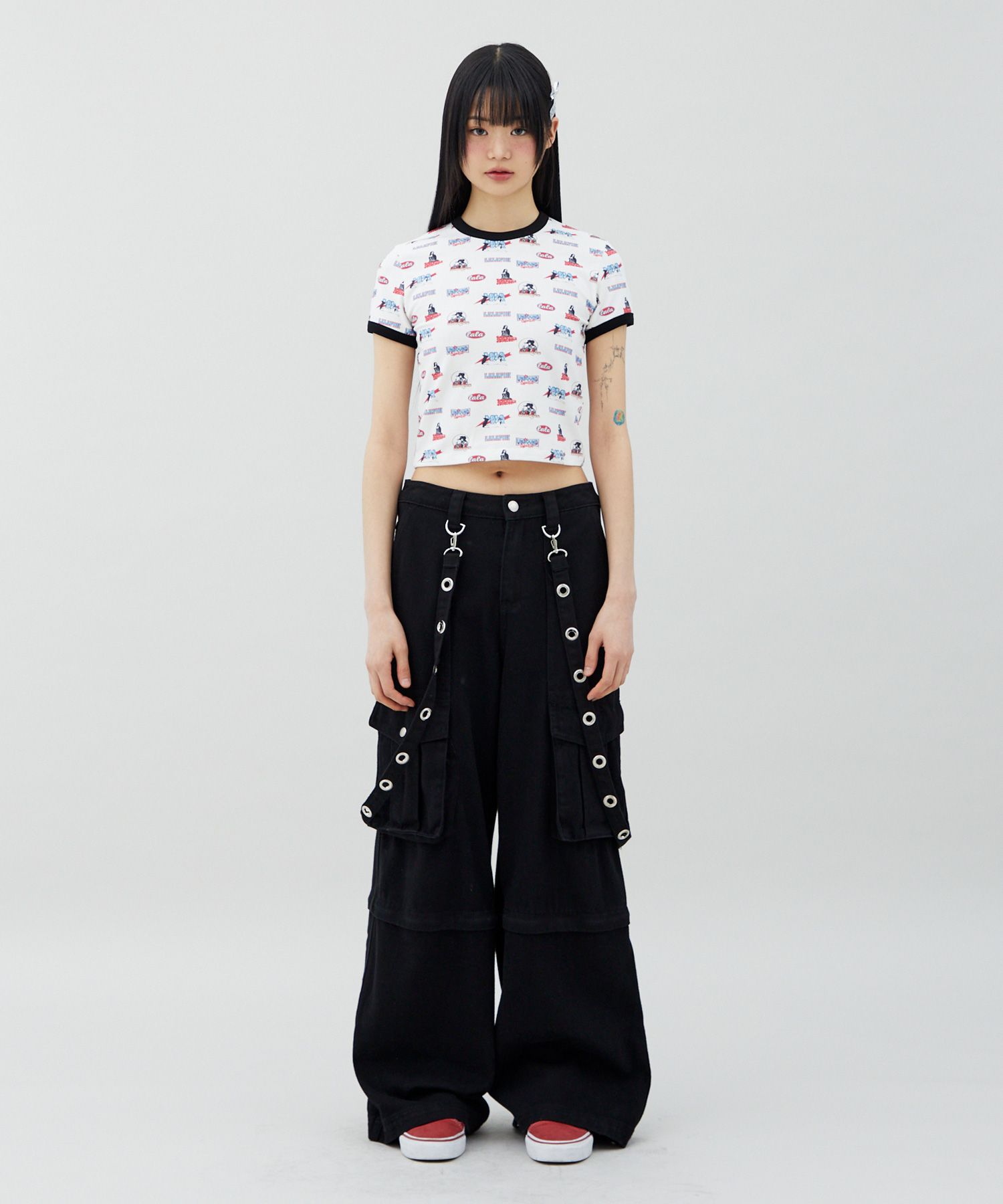 ★lalafox★STRAP POCKET PANTS★Black★韓国★大人気★ MUSINSA公式 | LALAFOX STRAP POCKET PANTS Pocket Pants BLACK