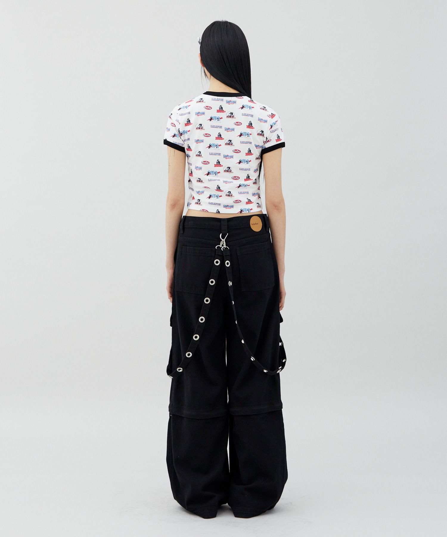 MUSINSA公式 | LALAFOX STRAP POCKET PANTS Pocket Pants BLACK