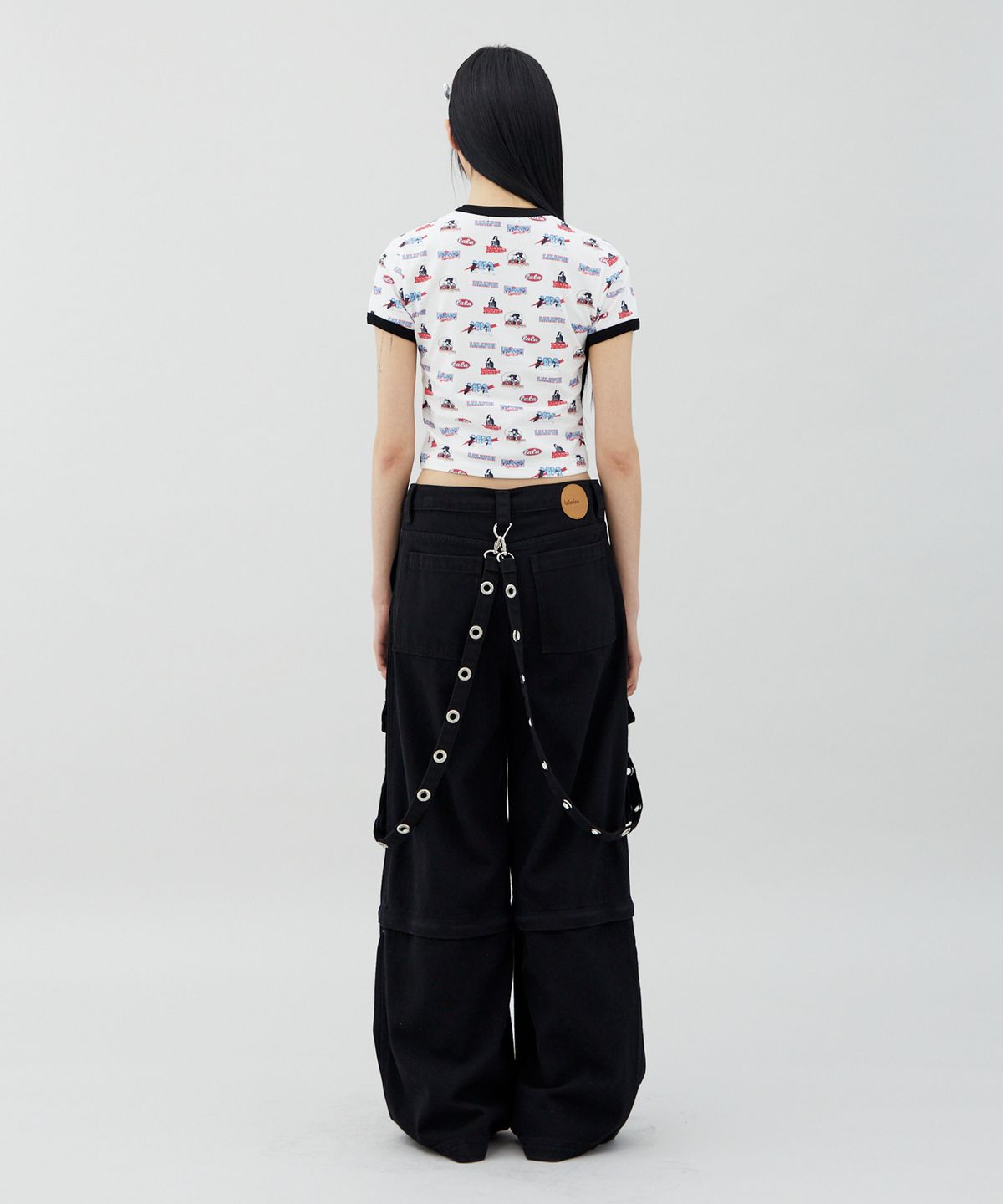 라라폭스(LALAFOX) STRAP POCKET PANTS 포켓 바지 BLACK BQ4DP003