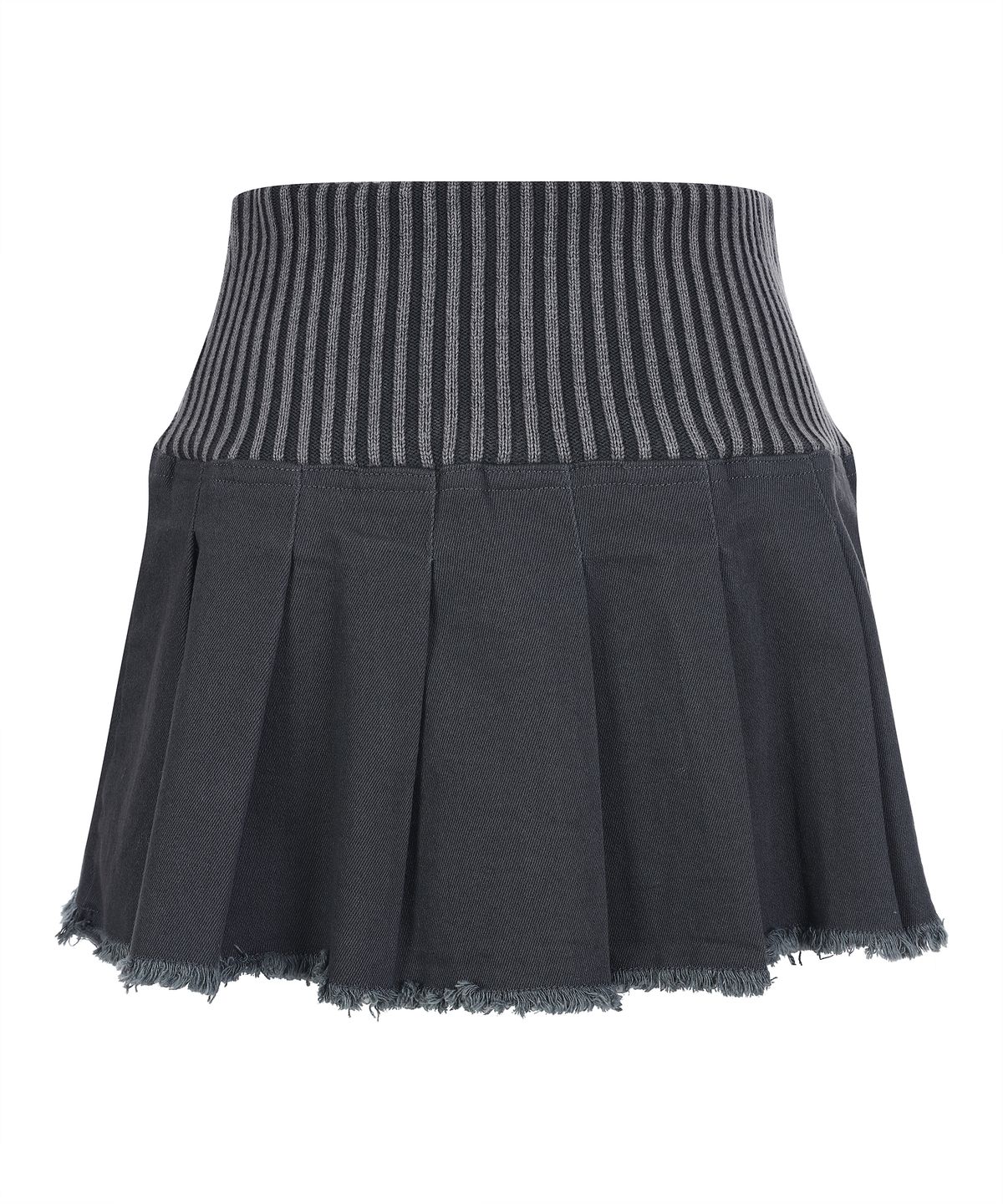 라라폭스(LALAFOX) KNIT WIDE BAND MINI SKIRT CHARCOAL 니트 미니스커트 BQ4KS002