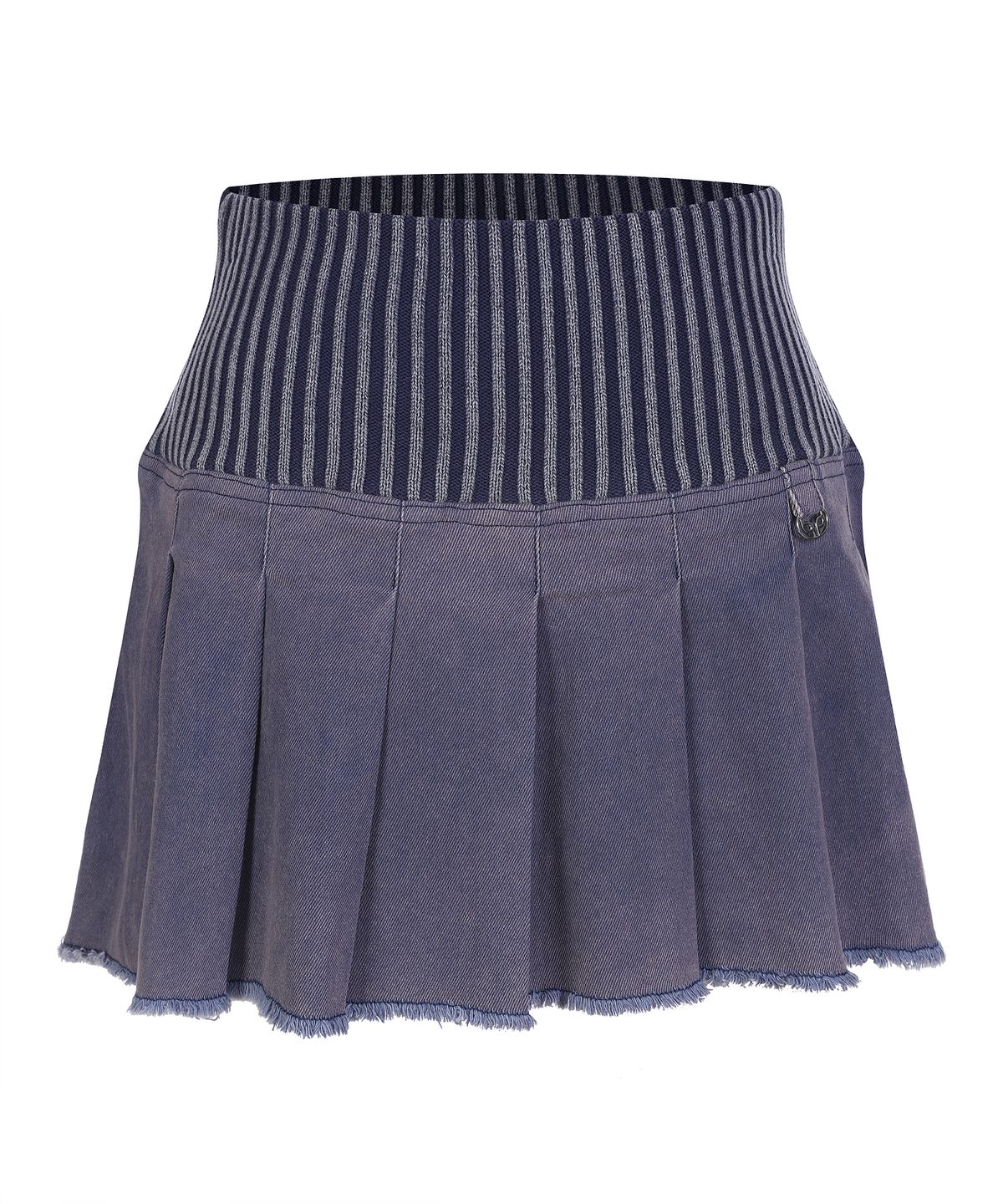 라라폭스(LALAFOX) KNIT WIDE BAND MINI SKIRT 니트 미니스커트 BLUE BQ4KS001