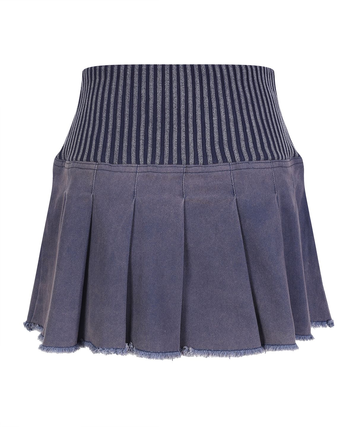 라라폭스(LALAFOX) KNIT WIDE BAND MINI SKIRT 니트 미니스커트 BLUE BQ4KS001