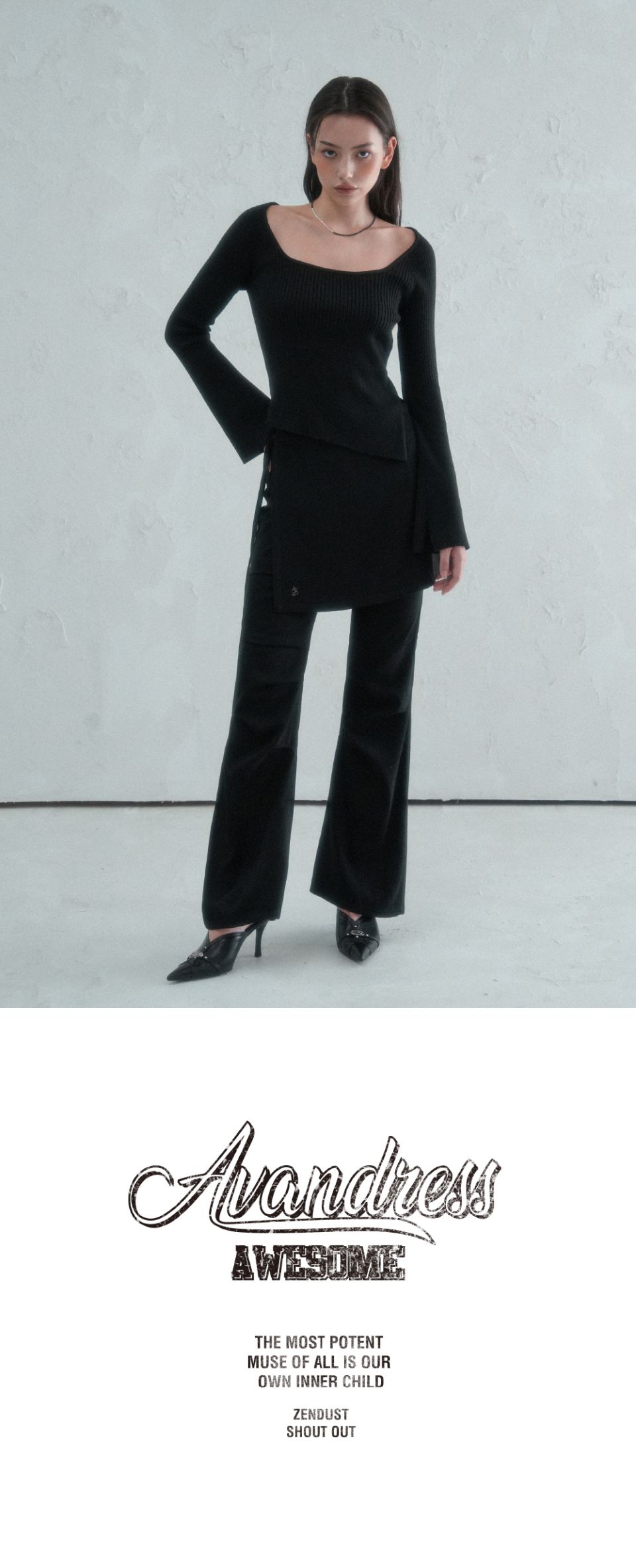 어반드레스(AVANDRESS) Wrap Layered Pants - 2COL - 사이즈