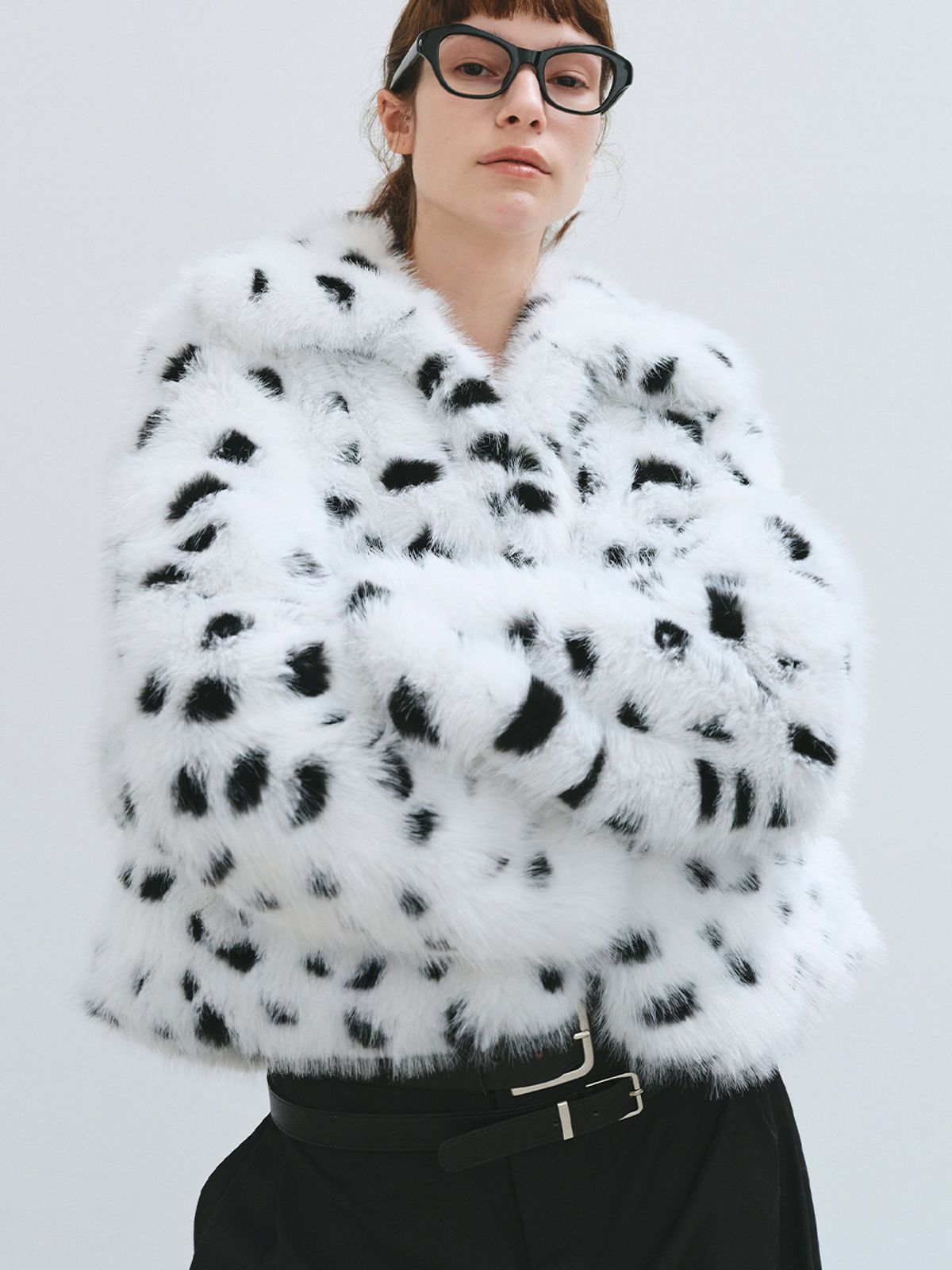해브레스(HAVELESS) HAILEE FAUX FUR JACKET DALMATIAN