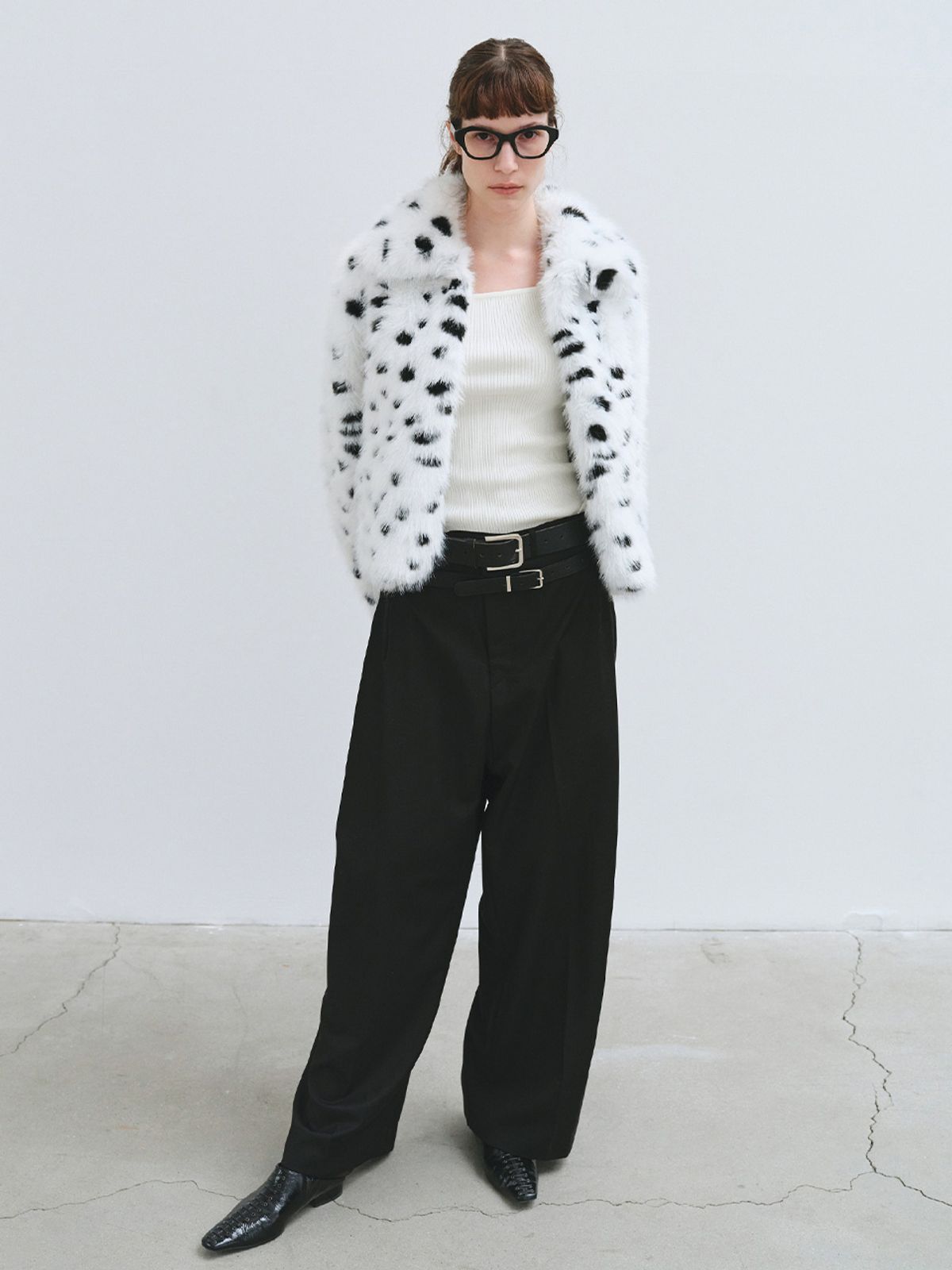 해브레스(HAVELESS) HAILEE FAUX FUR JACKET DALMATIAN