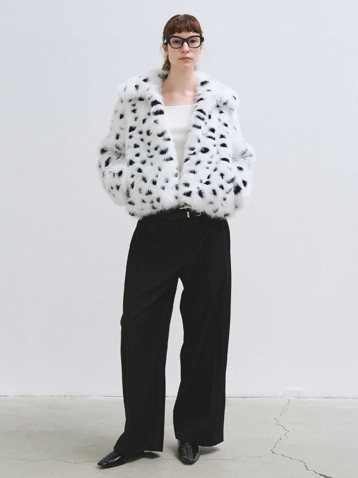 해브레스(HAVELESS) HAILEE FAUX FUR JACKET DALMATIAN