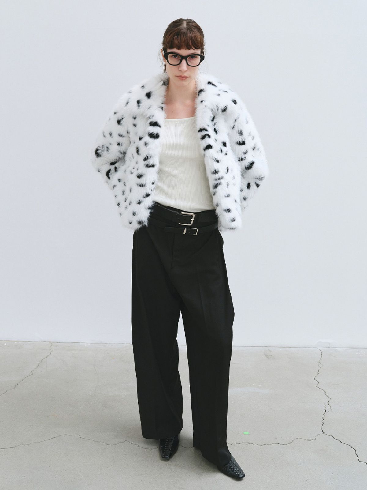 해브레스(HAVELESS) HAILEE FAUX FUR JACKET DALMATIAN