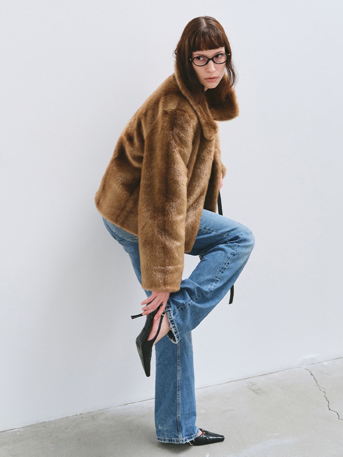 해브레스(HAVELESS) MILA FAUX FUR JACKET CAMEL
