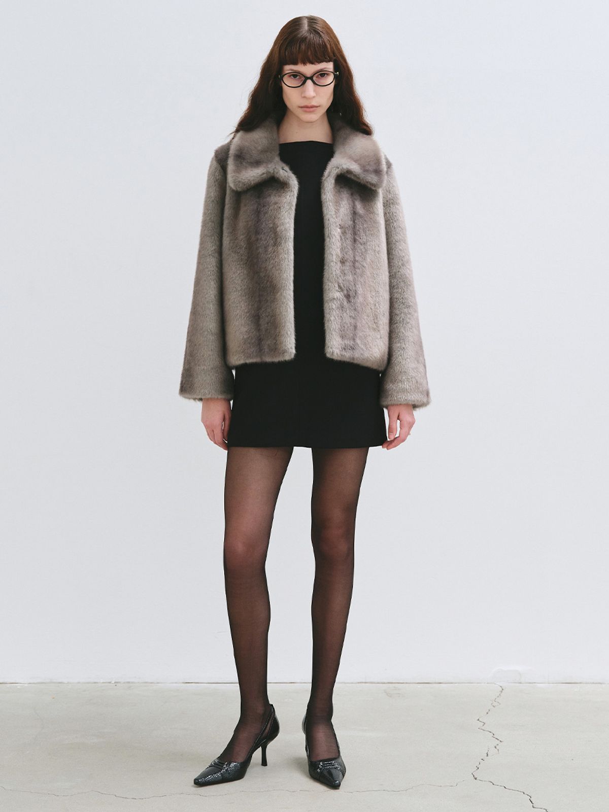 해브레스(HAVELESS) MILA FAUX FUR JACKET GREY