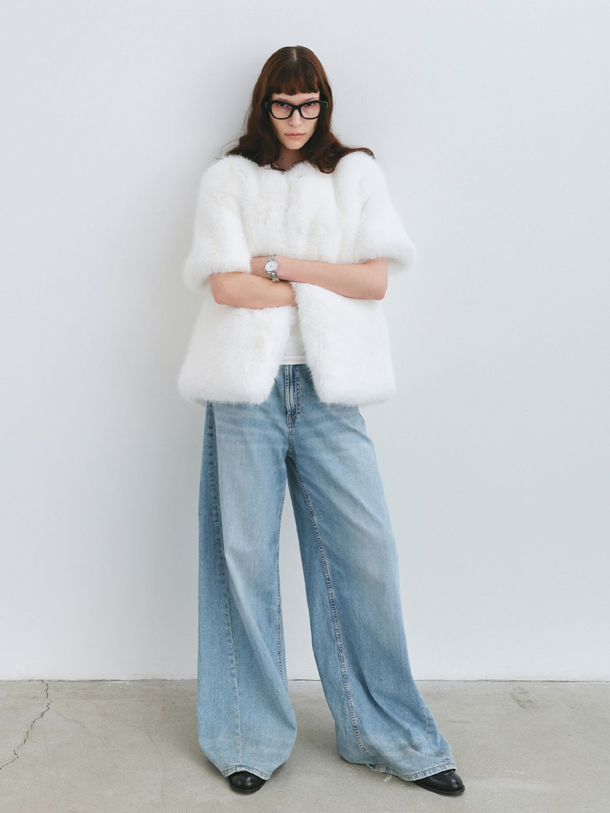 해브레스(HAVELESS) KIKO FAUX FUR JACKET WHITE
