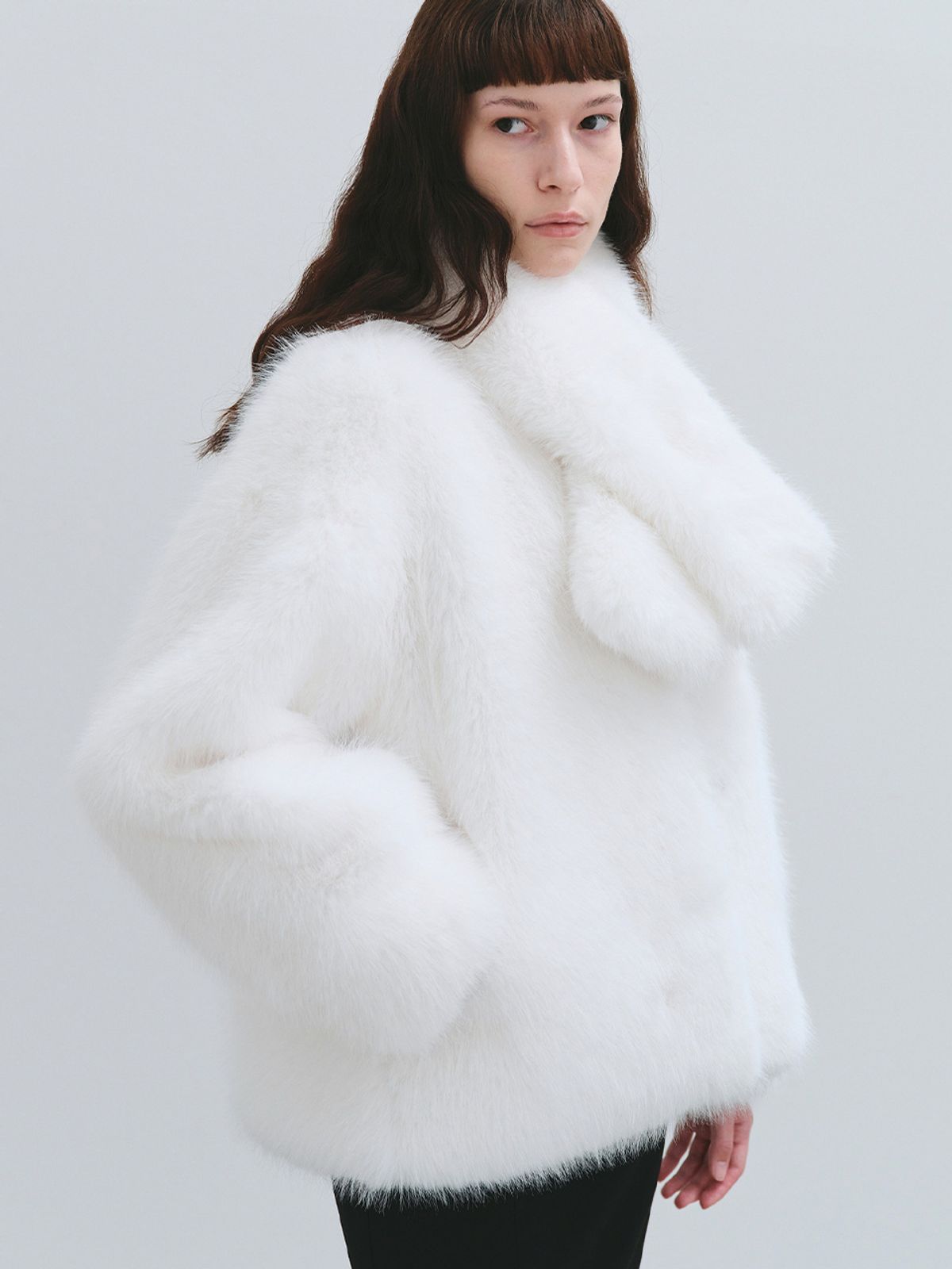 해브레스(HAVELESS) BLAIR FAUX FUR JACKET WHITE [SCARF GIFT]