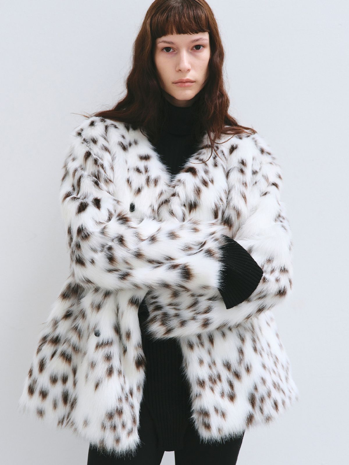 해브레스(HAVELESS) VIETTA FAUX FUR COAT LEOPARD