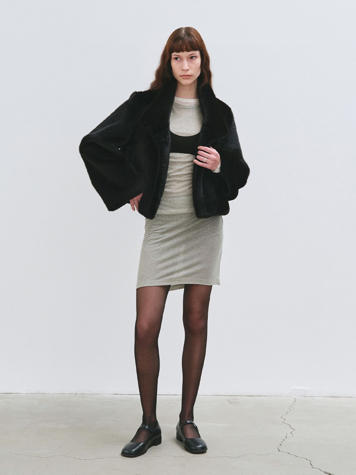 해브레스(HAVELESS) JOEY FAUX FUR JACKET BLACK