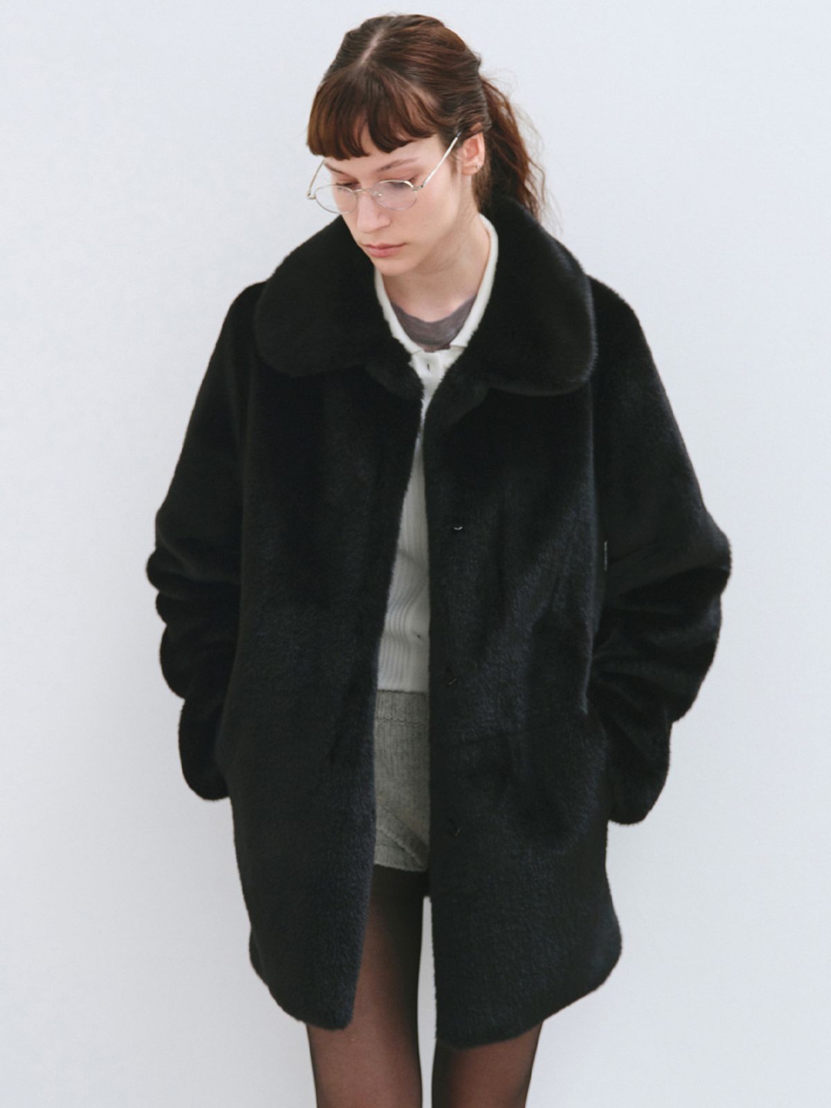 해브레스(HAVELESS) CAROL FAUX FUR COAT BLACK