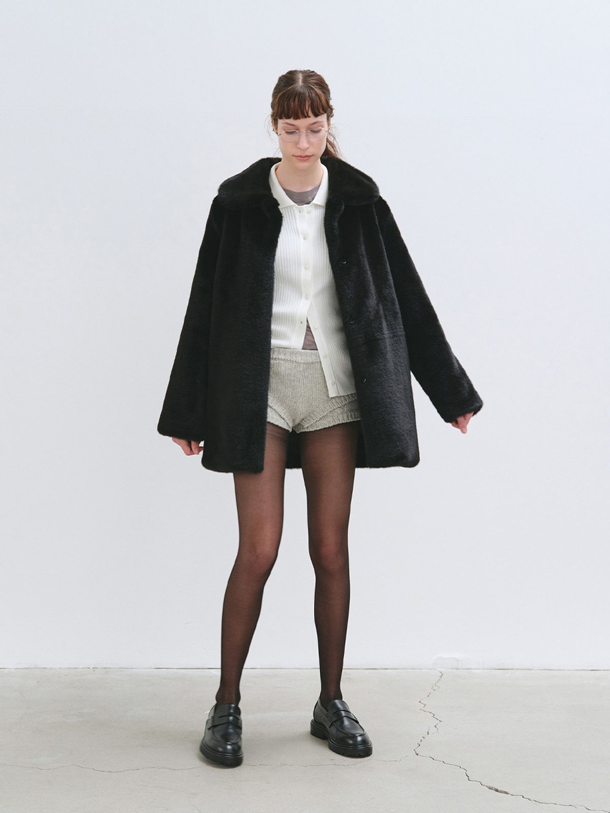 해브레스(HAVELESS) CAROL FAUX FUR COAT BLACK