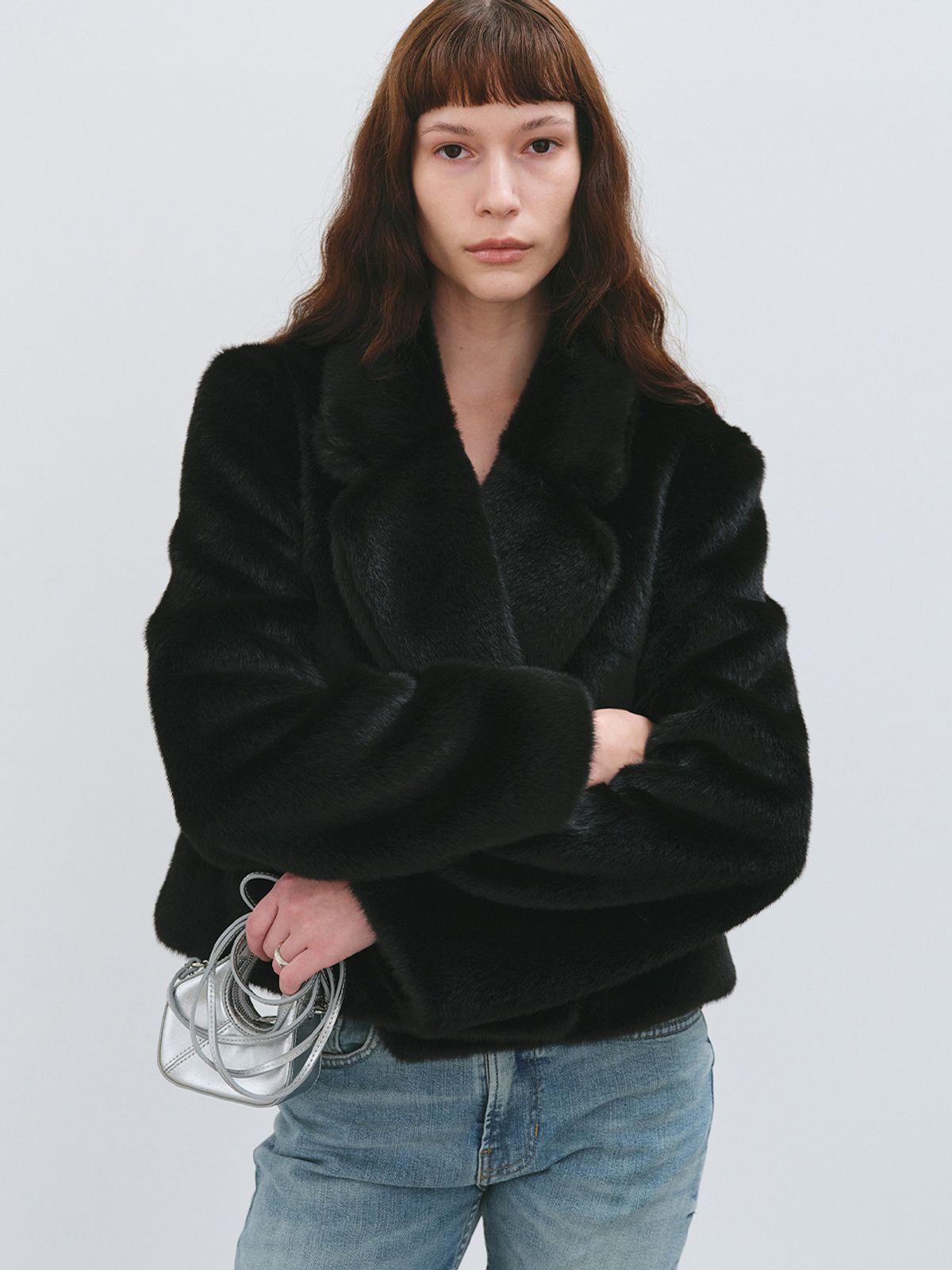 해브레스(HAVELESS) SALLY FAUX FUR JACKET BLACK