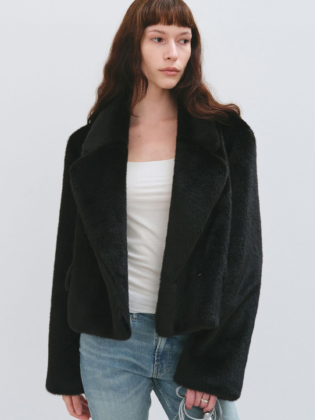 해브레스(HAVELESS) SALLY FAUX FUR JACKET BLACK