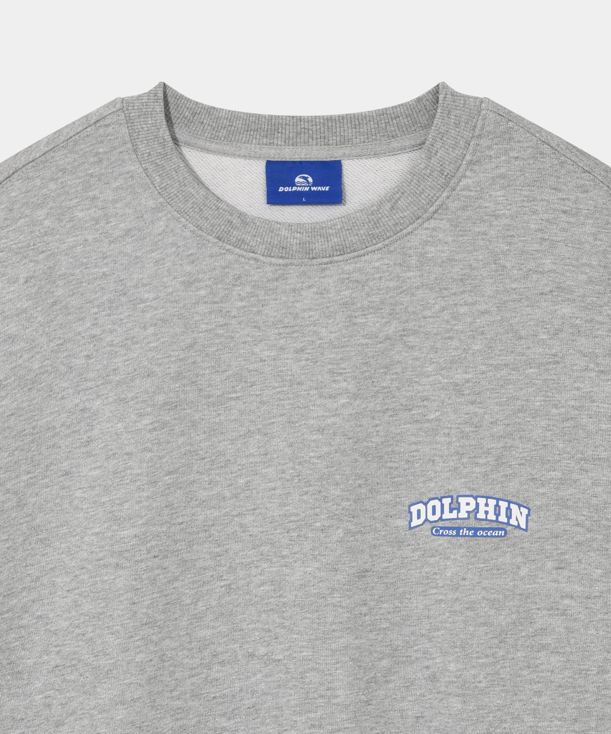 돌핀웨이브어패럴(DOLPHIN WAVE APPAREL) 돌핀 실리콘프린트 맨투맨 멜란지그레이