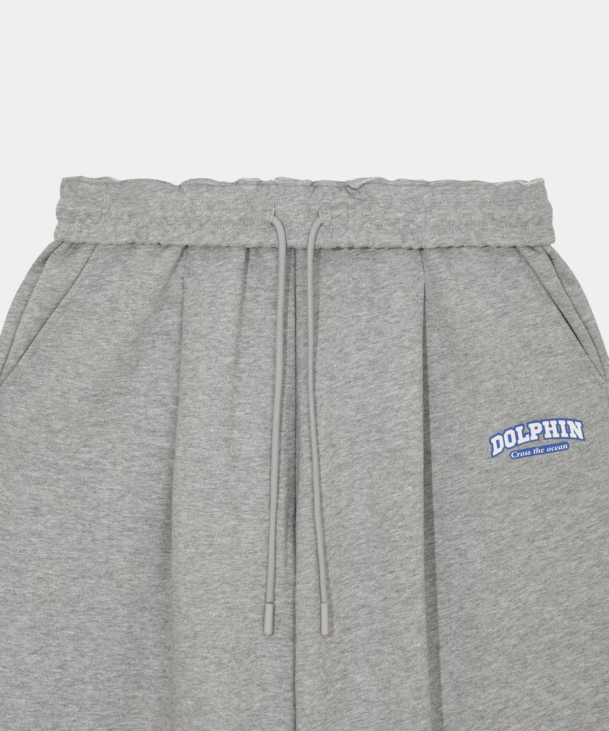 돌핀웨이브어패럴(DOLPHIN WAVE APPAREL) 돌핀 실리콘프린트 원턱 팬츠 멜란지그레이
