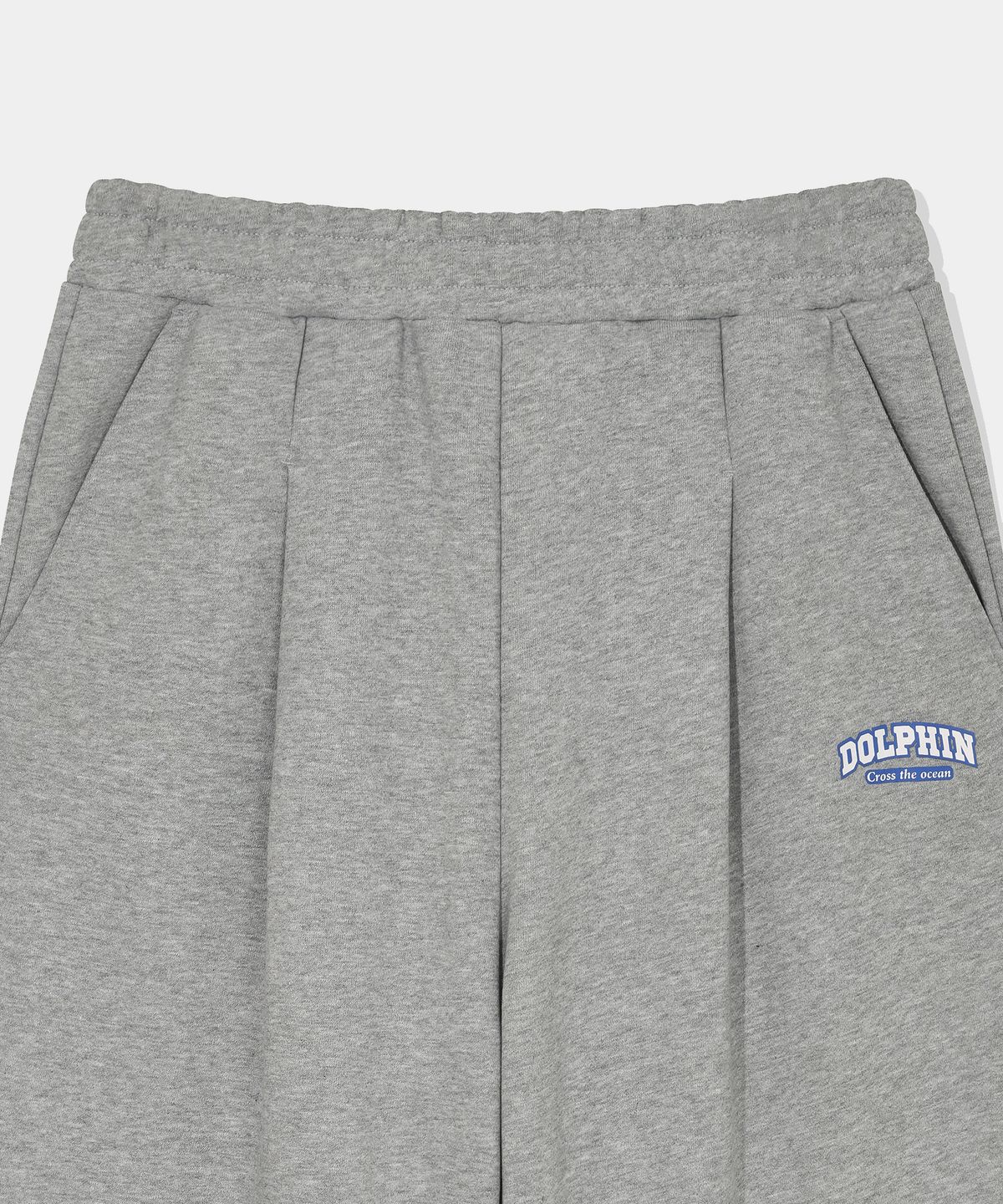 돌핀웨이브어패럴(DOLPHIN WAVE APPAREL) 돌핀 실리콘프린트 원턱 팬츠 멜란지그레이