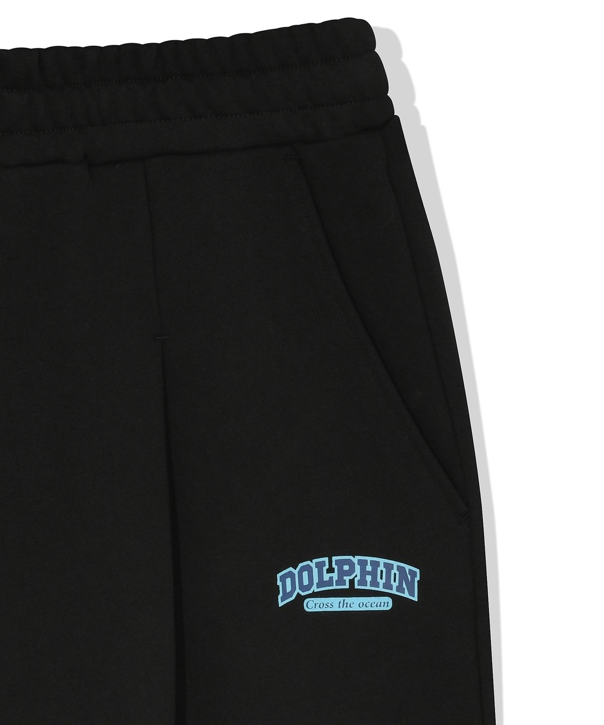 돌핀웨이브어패럴(DOLPHIN WAVE APPAREL) 돌핀 실리콘프린트 원턱 팬츠 블랙
