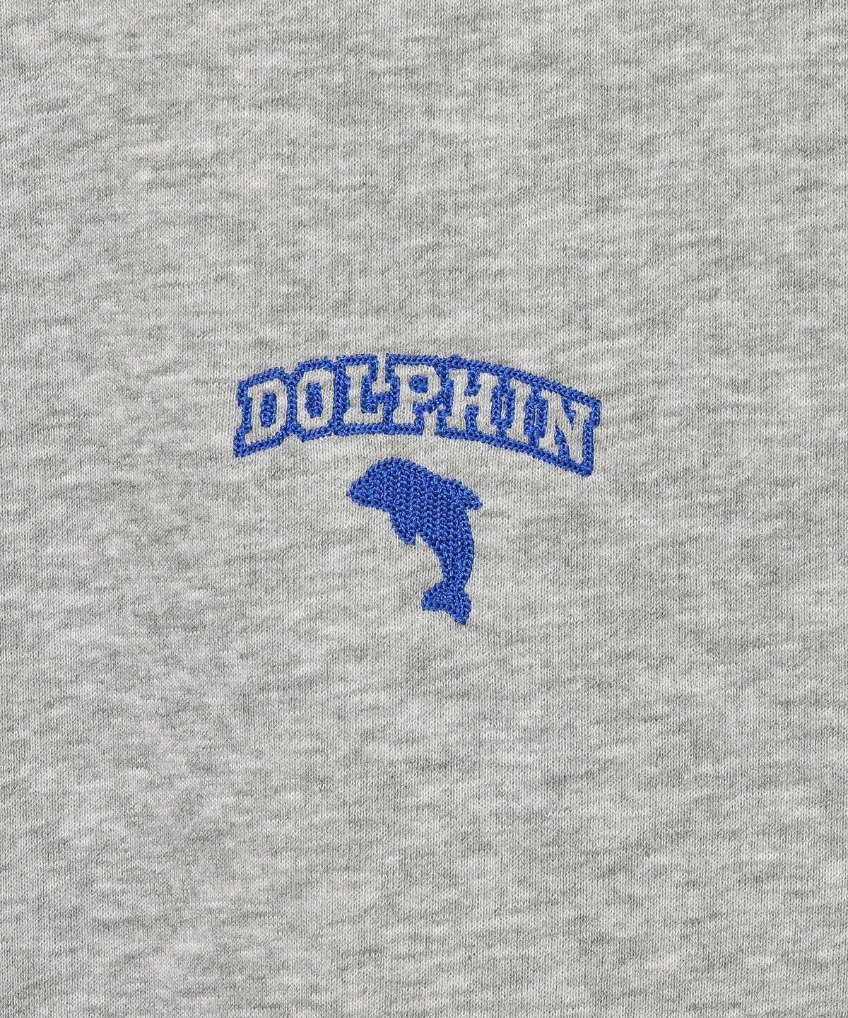돌핀웨이브어패럴(DOLPHIN WAVE APPAREL) 돌핀 체인자수 기모 맨투맨 멜란지그레이