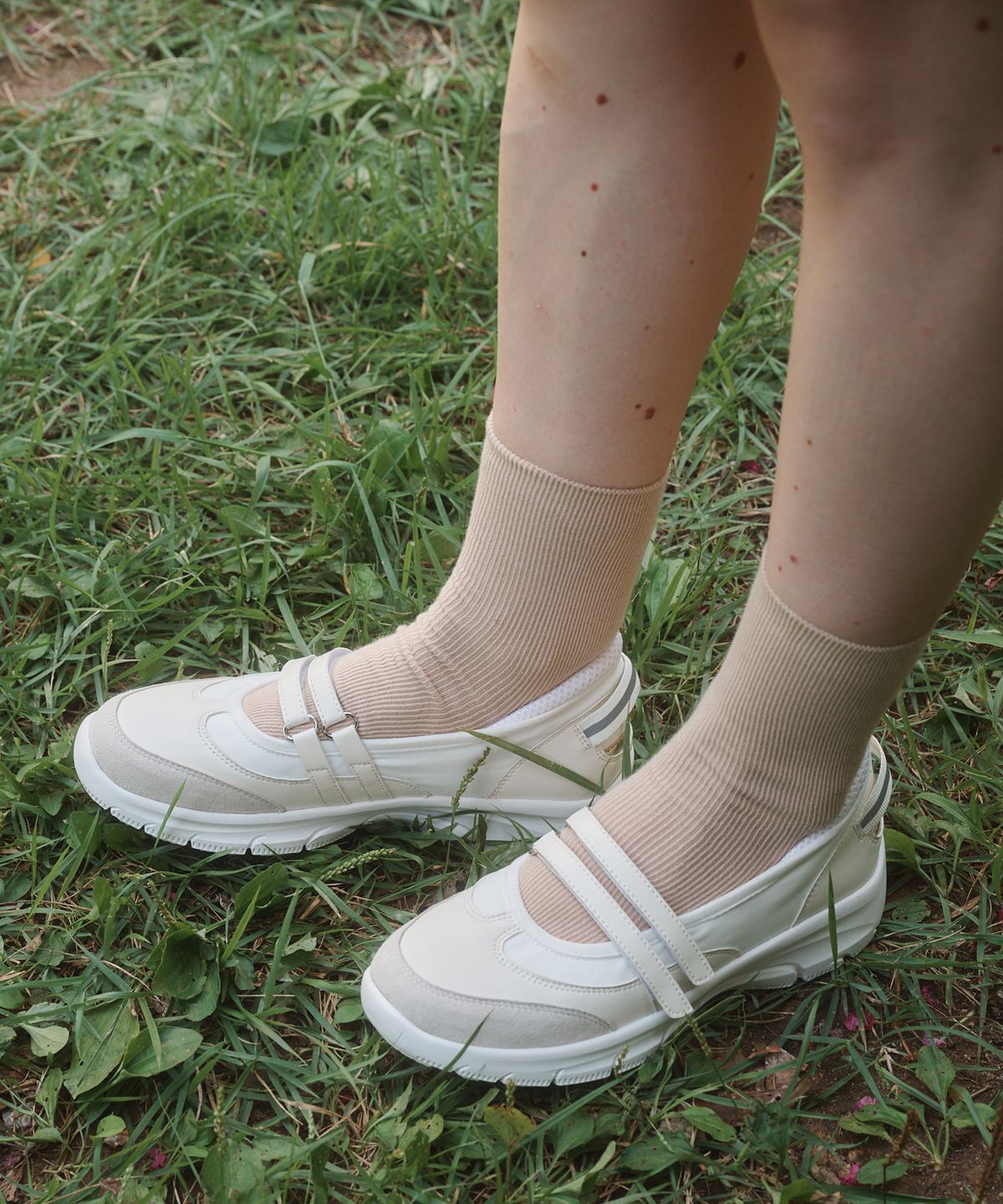 뜨홍(TTHONE) LOLA 더블 스트랩 콤비 스니커즈 4CM [Ivory]