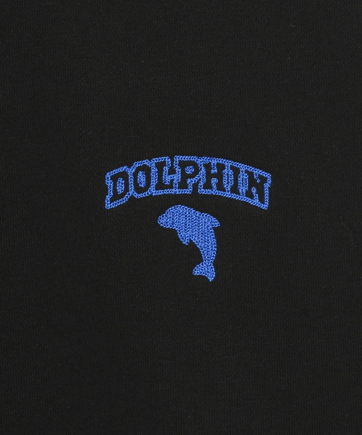 돌핀웨이브어패럴(DOLPHIN WAVE APPAREL) [세트] 돌핀 체인자수 기모 맨투맨 & 조거 팬츠 블랙