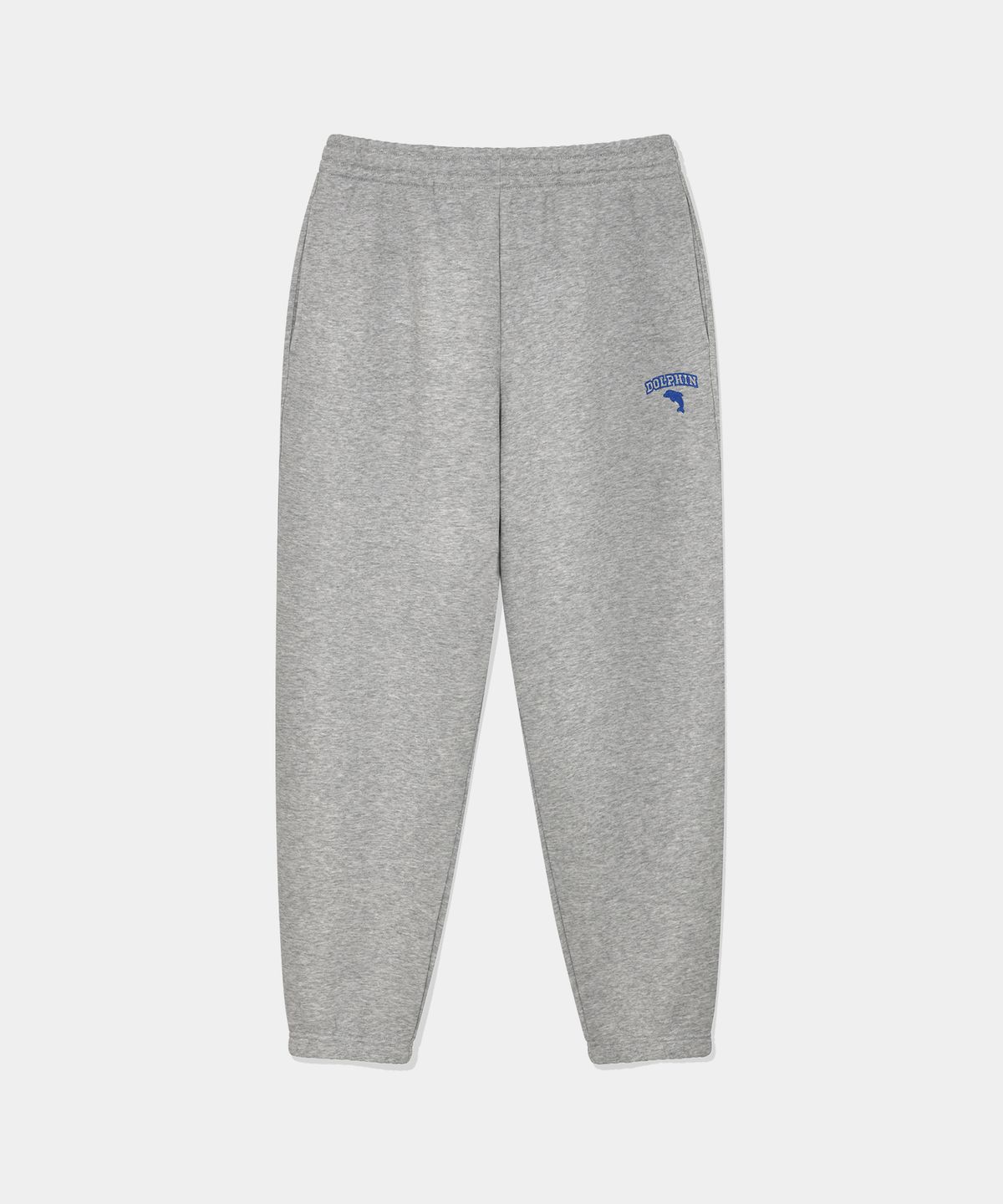 돌핀웨이브어패럴(DOLPHIN WAVE APPAREL) [세트] 돌핀 체인자수 기모 맨투맨 & 조거 팬츠 멜란지 그레이