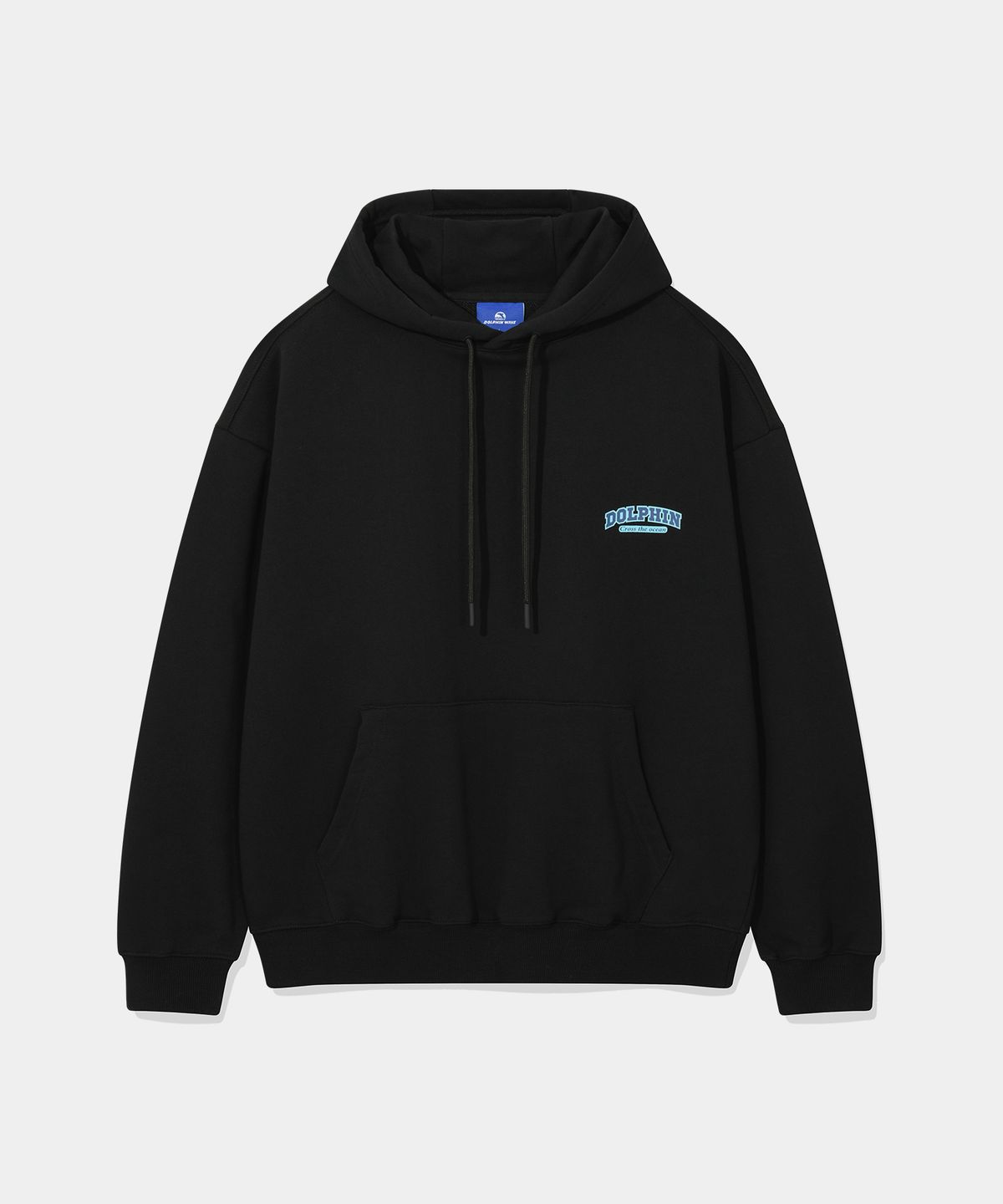 돌핀웨이브어패럴(DOLPHIN WAVE APPAREL) [세트] 돌핀 실리콘프린트 후드 & 원턱 팬츠 블랙