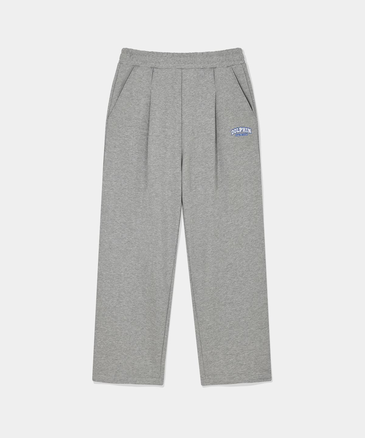돌핀웨이브어패럴(DOLPHIN WAVE APPAREL) [세트] 돌핀 실리콘프린트 후드 & 원턱 팬츠 멜란지그레이