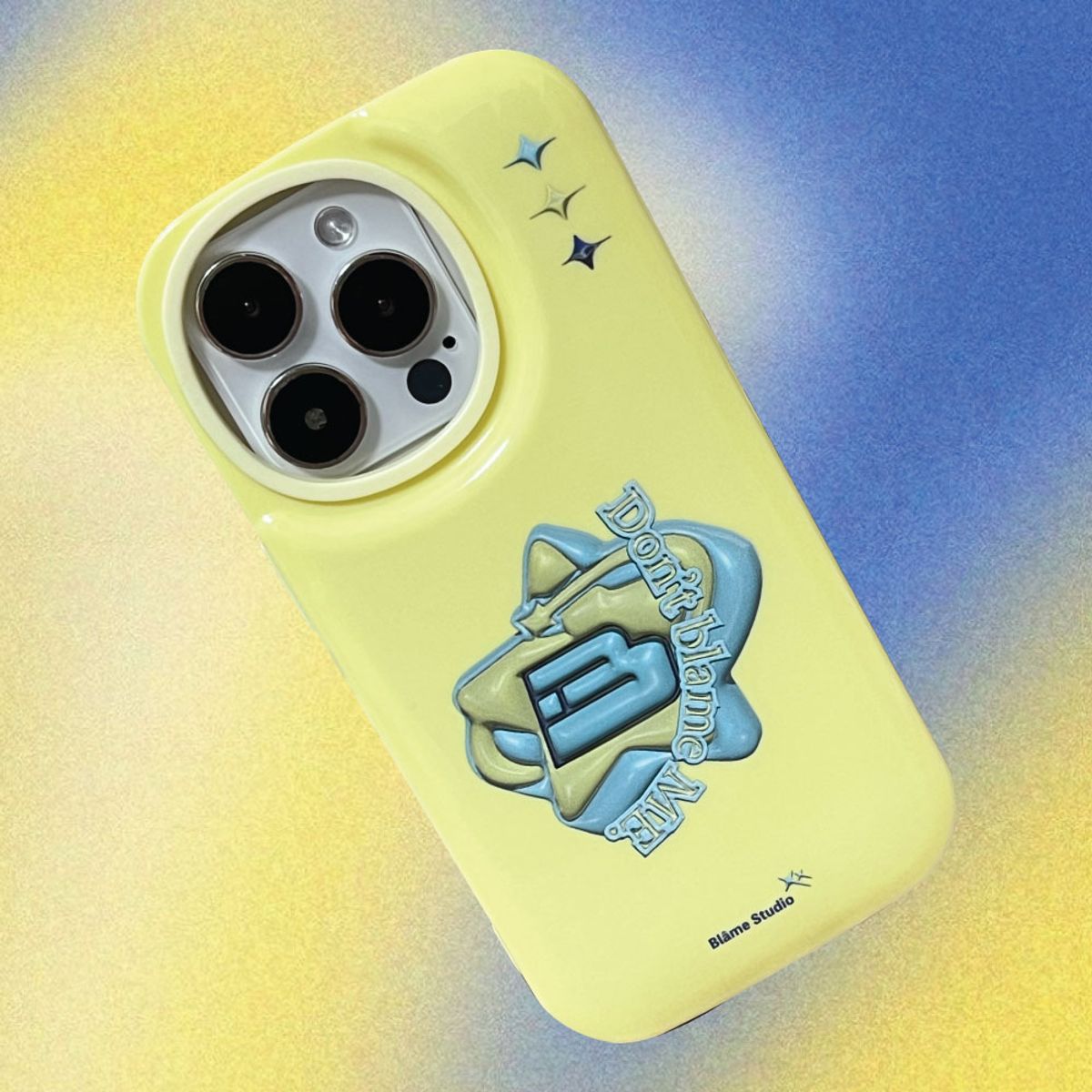 블레임 스튜디오(BLAMESTUDIO) Lime Star Blue Logo Case