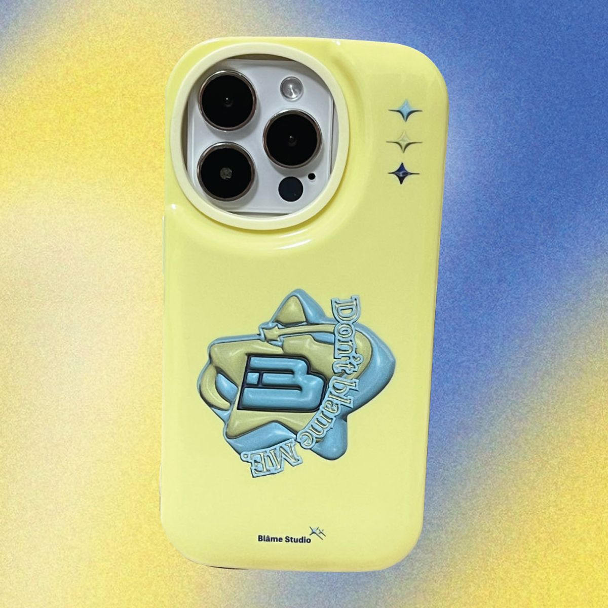 블레임 스튜디오(BLAMESTUDIO) Lime Star Blue Logo Case