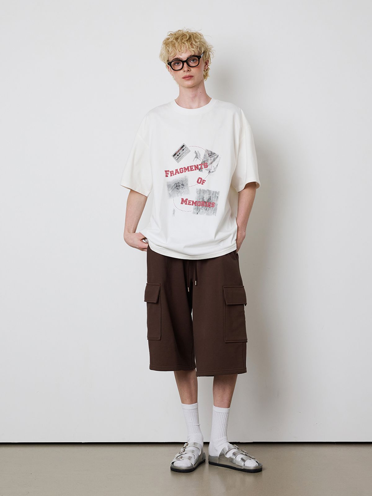 민더리(MEENDERI) [UNISEX] BARTACK STITCH POCKET SHORTS - BROWN