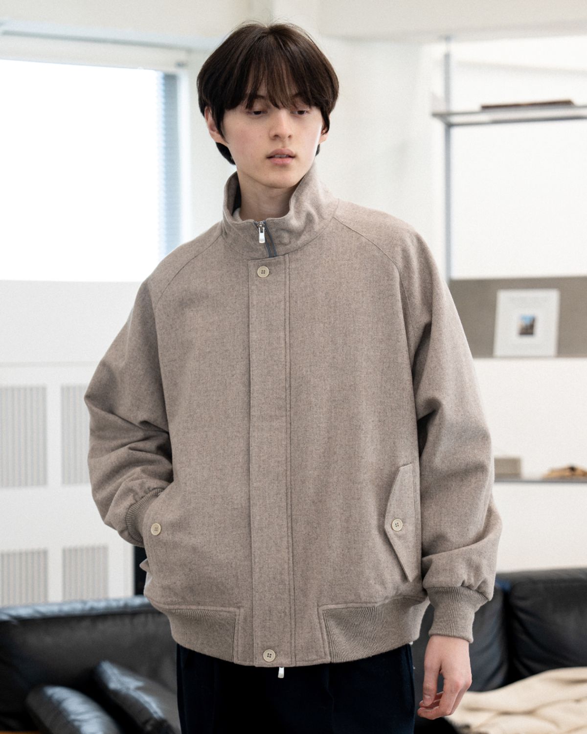아스트레이(ASTLAY) Stella Cash Blend Harrington Jacket (Mink)