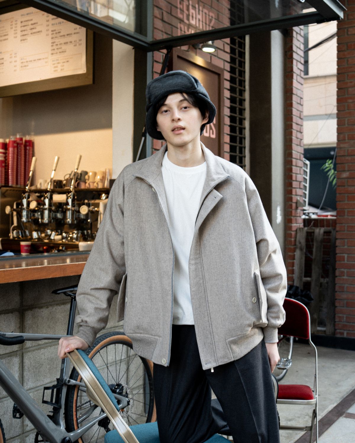 아스트레이(ASTLAY) Stella Cash Blend Harrington Jacket (Mink)
