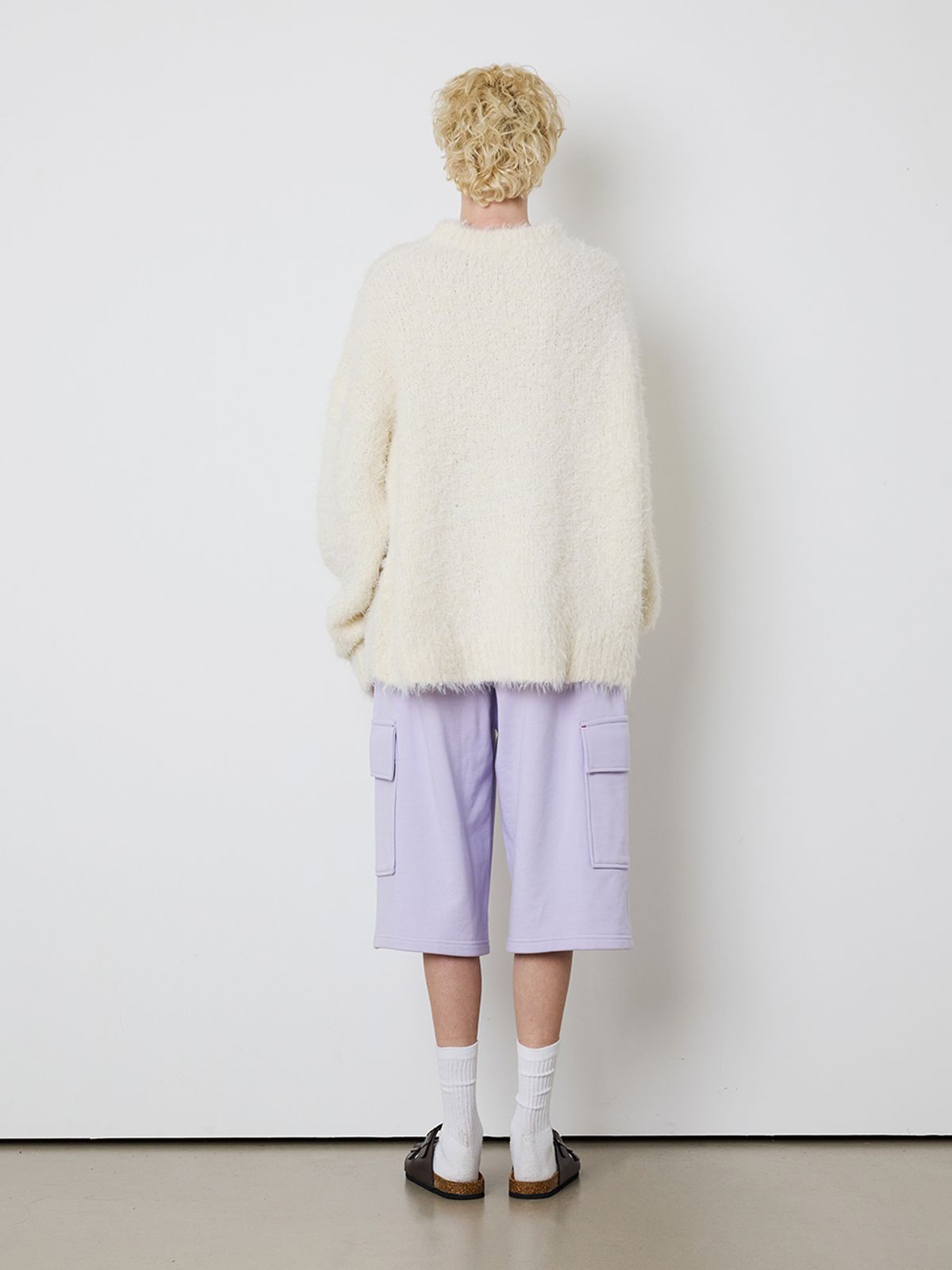 민더리(MEENDERI) [UNISEX] BARTACK STITCH POCKET SHORTS - LAVENDER