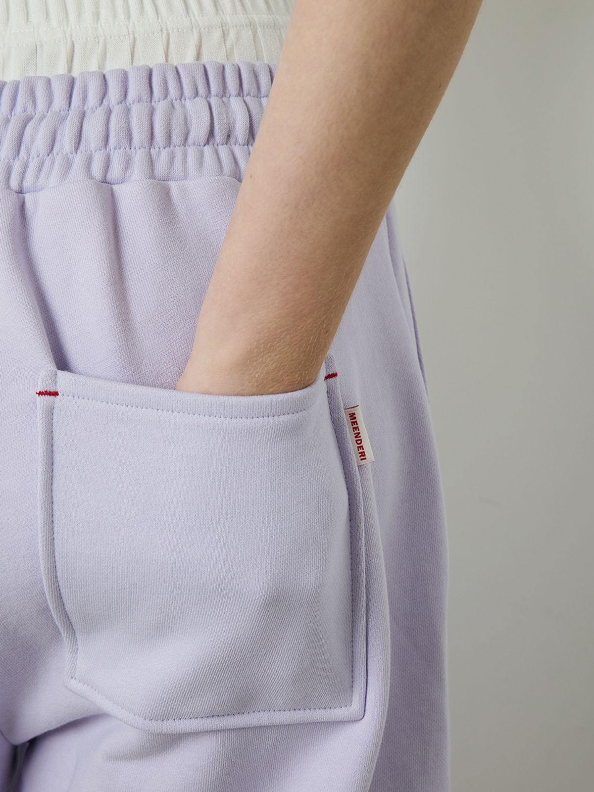 민더리(MEENDERI) [UNISEX] BARTACK STITCH POCKET SHORTS - LAVENDER