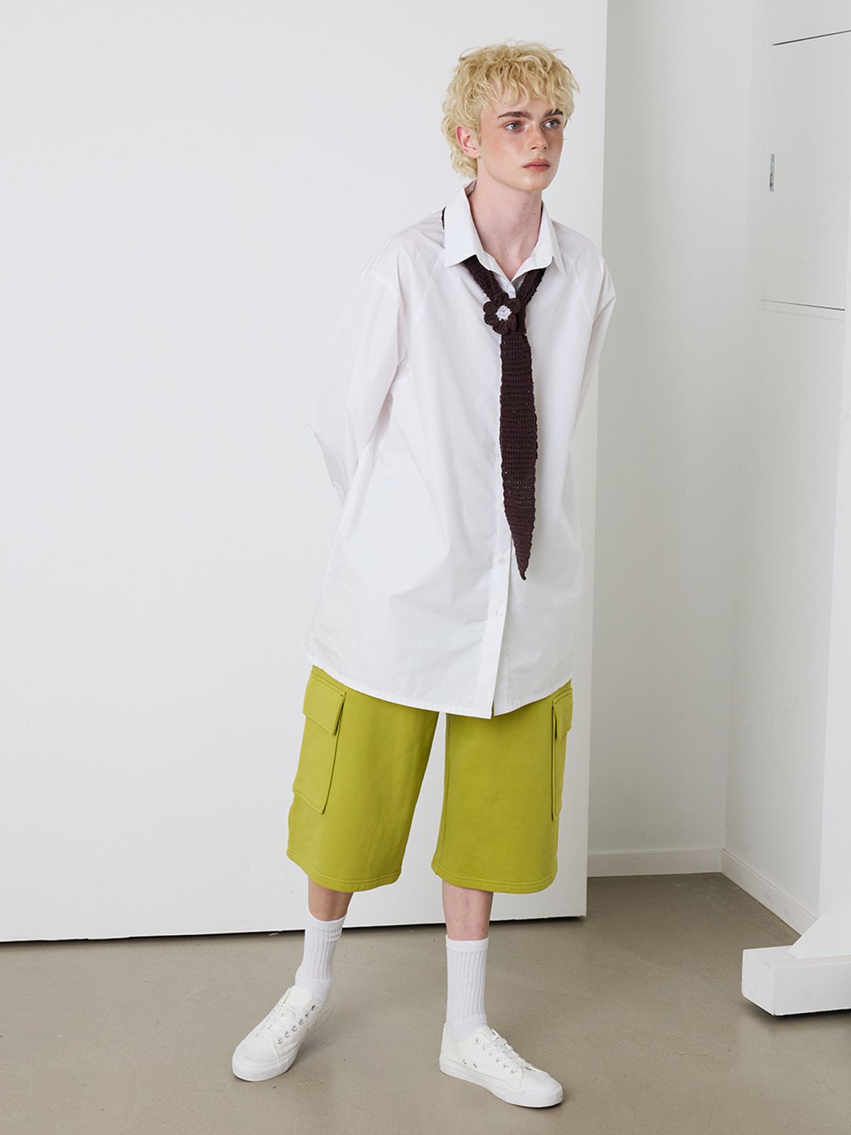 민더리(MEENDERI) [UNISEX] BARTACK STITCH POCKET SHORTS - OLIVE