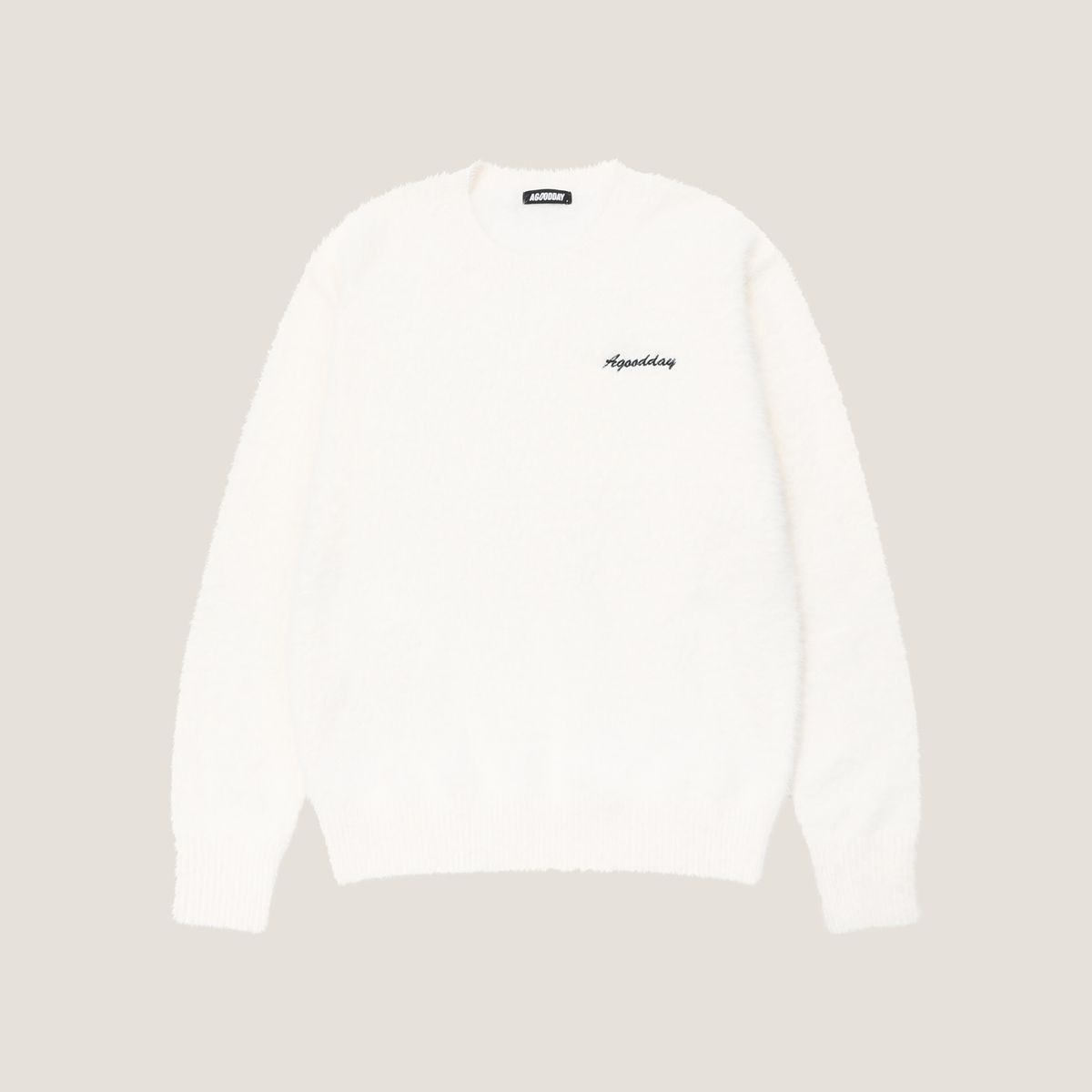 어굿데이(AGOODDAY) [UNISEX]  BISCOUS ROUND KNIT (white)
