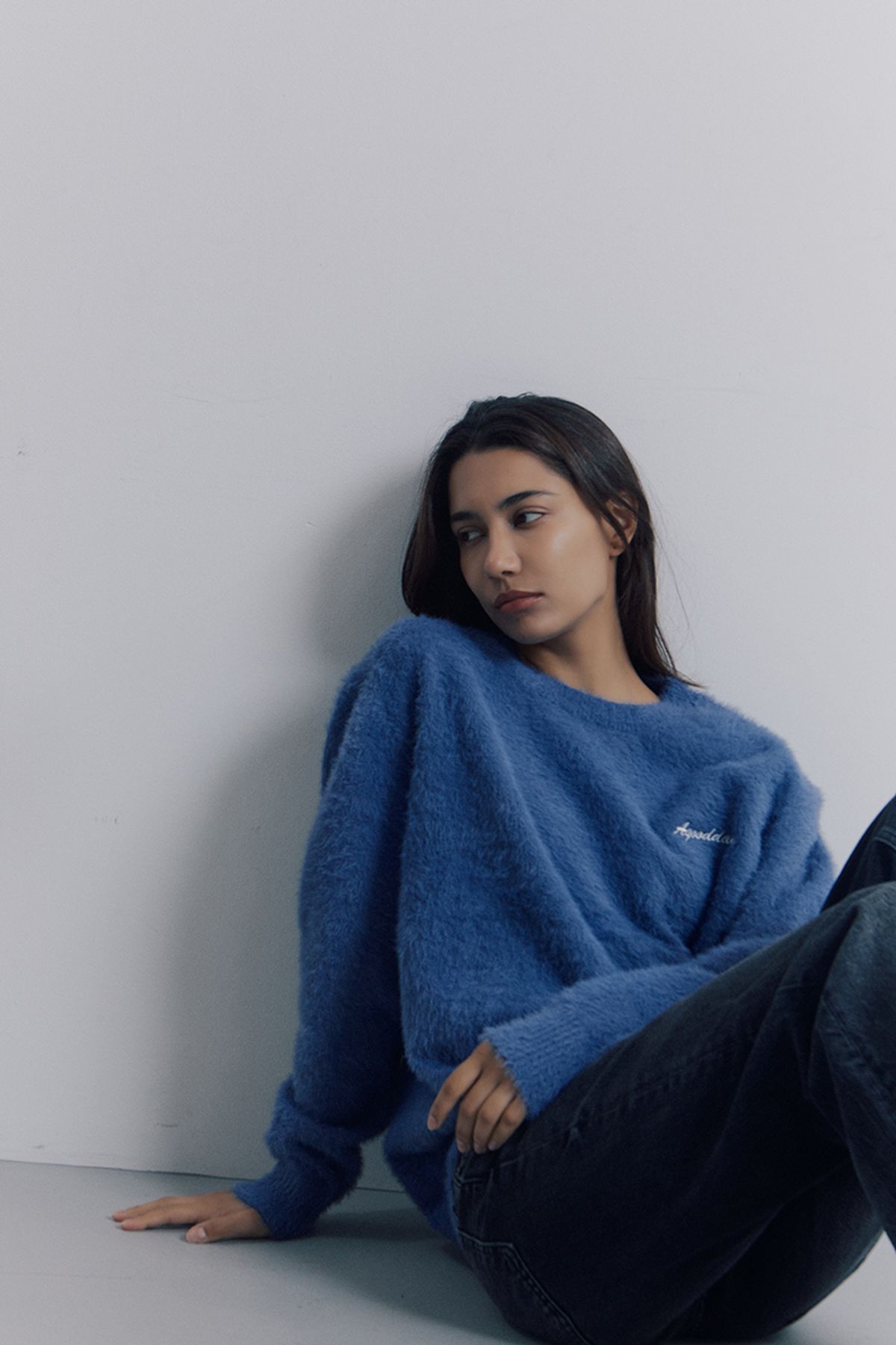 어굿데이(AGOODDAY) [UNISEX]  BISCOUS ROUND KNIT (blue)